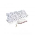 Clavier AZERTY Et Souris Sans Fil 2.4 Ghz - Blanc