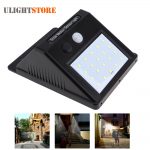 NIR Solar Powered PIR Motion Sensor Wall Light - Black
