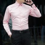 2019 Mobe Hommes Nouveaux Chemise à manches longues Émincer Marque Homme de Haute Designer Chemises Qualité Homme Solide Fit