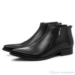 Grande taille hiver laine Noir chaud Hommes Bottines chausseurs véritable Chaussures homme d’affaires en cuir bout pointu