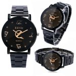 KEVIN 2018 Nouvelle arrivée élégante 2 couleurs Cadran Creative Quartz avec bracelet en acier inoxydable bande noire pour les femmes Hommes Coffret Cadeau