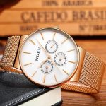 BIDEN marque de luxe hommes bleu Royal acier maille bande Quartz montres mode étanche hommes sport montre-bracelet horloge nouveau