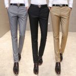 Hommes de costume vestimentaire pantalon-Mâle de haute qualité pure color slim Fit costume d`affaires pantalon-Mâle haute-fin loisirs mince jambe pantalon