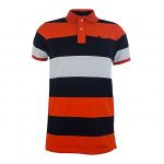 Polo Homme – Orange, Blanc Et noir
