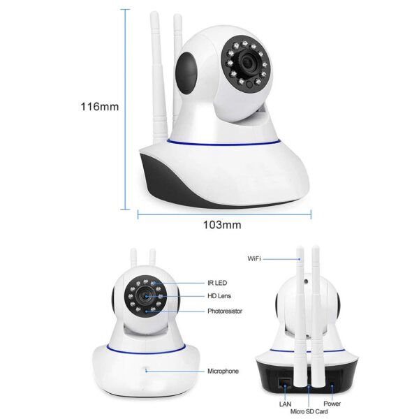 Caméra WIFI 1080P ONVIF P2P IP de sécurité sans fil IR avec vision nocturne HD de nuit – Image 2