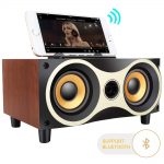 Haut-parleur portatif sans fil Bluetooth en bois avec support HD, support de téléphone portable, USB, carte TF, radio FM, haut-parleurs en forme de hibou