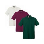 Polo En Coton - 3 Pièces - Vert, Bordeaux Et Blanc