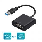 Adaptateur USB vers VGA, Adaptateur USB 3.0 vers VGA Convertisseur vidéo multi-affichages - Ordinateur portable Windows 7/8 / 8.1 / 10, Ordinateur de bureau, Ordinateur portable, PC, Moniteur, Projecteur, HDTV, Chromebook