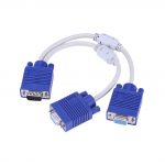 15 broches VGA mâle à 2 VGA femelle Y câble séparateur SVGA Moniteur Adaptateur Extension Convertisseur Câble vidéo fil pour PC, TV