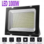 Projecteur, Extérieur LED 1000w  Haute Puissance Éclairage Lampe De Sécurité Super Brillant Jardin Carré Imperméable Lumière De Projection Économie D'énergie Construction sur Site Floodlight