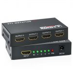 HDMI Splitter 1x4 (1 Entrée 4 Sorties), Numérique HDMI Splitter Distributeur avec Full HD 1080P 4K*2K, 3D etc