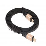 HDMI cable FLAT HD 1080p 1440p 2x1080p 2160p golden 1.8m