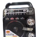 Radio à Batterie  Rechargeable   + Interface USB DC TF AC Antennes Fil lampe  led et panneau de recharge solaire inclu - Noir