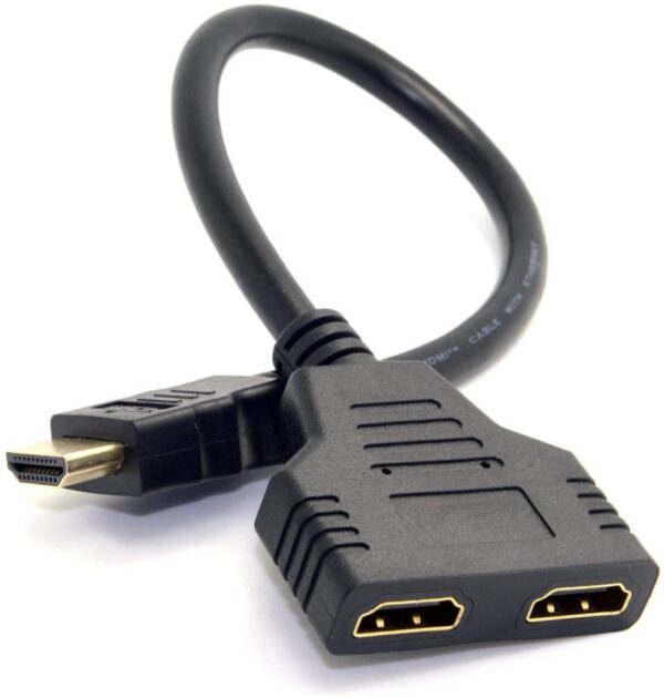 HDMI 1 mâle vers Double HDMI 2 femelle Y adaptateur de câble de répartiteur LCD LED HD TV – Image 4