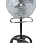 Ventilateur sur pied 3 vitesses, Ventilation puissante, Oscillation automatique, Hauteur réglable