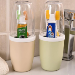 Porte-brosse à dents de salle de bain coréenne, gobelet de lavage avec couvercle, accessoires de salle de bain de voyage