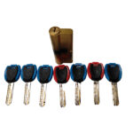 Cylindre de serrure 80 mm en laiton, 30 x 50 mm avec 7 clés