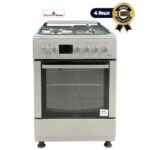 Cuisinière Gaz - SUPER FLAME - PREMIUM - SFKI6310GAZG - 3 Feux + 1 Plaque Electrique et Grill - 60 x 60 Automatique Toutes Options - INOX