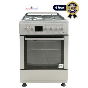 Cuisinière Gaz - SUPER FLAME - PREMIUM - SFKI6310GAZG - 3 Feux + 1 Plaque Electrique et Grill - 60 x 60 Automatique Toutes Options - INOX