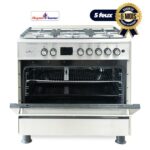 Cuisinière à Gaz - SUPER FLAME - PREMIUM - 5 foyers - 60 x 90 - SFKIF9502GBZH - Grand four - Avec panneau de commande numérique - ACIER INOXYDABLE
