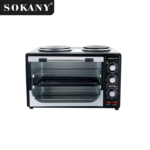 Four grille-pain SOKANY 3200 W, four à pizza de comptoir de grande capacité 35 L avec toast et cuisson, plaque de cuisson intérieure amovible et grille, parfait pour les familles et les particuliers, acier inoxydable