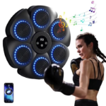machine de boxe musicale intelligente Bluetooth avec gants de boxe, machine de boxe murale, 9 modes de vitesse et mode de comptage pour adultes et enfants
