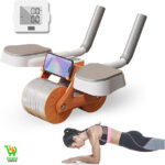 Roue Abdominale Rouleau d'exercice Rebond Automatique Rouleau Abdominal Support de Coude Musculation