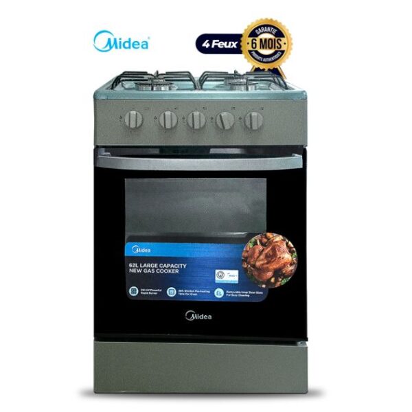 Cuisinière à gaz MIDEA - MD608 - 04 feux - 60x60