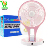 Ventilateur de table rechargeable sans fil avec lumière LED