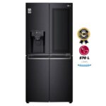 Réfrigérateur Américain No Frost LG ( InstaView ) à Portes françaises + Distributeur d’eau et Glaçons - GC-X22FTQLL - 508L - Noir Mat