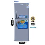 Réfrigérateur double battant - OSCAR - 250 Litres - OSC 250SS - Classe énergétique A+ - Gris