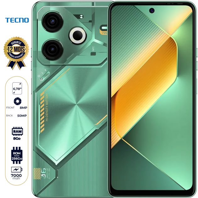 Tecno Pova 6 Néo - 256 Go - 8Go RAM - 6.78 '' - Dual Nano SIM - 50MP/8 MP - 7000 mAh