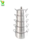 Ensemble de Casseroles en Aluminium à Fond Arrondi, 16/18/20/22/24 CM