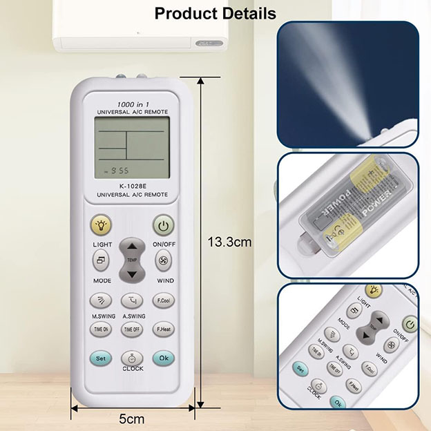 Télécommande Universelle Climatisation - Compatible 6000 Modèles, écran LCD, Portée 8 M, Pour Climatiseurs Split Froid/chaud