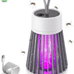 Lampe Anti Moustique, 2 en 1 Électrique Anti Moustique avec UV USB Rechargeable Portable, 360° Tueur Insectes pour Camping Intérieur Extérieur