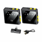 MICROPHONE S/F F9 avalier sans fil Type-C à réduction intelligente du bruit, puce 2.4G, adapté pour iPhone, téléphone Android, YouTube, diffusion en direct, Plug and Play