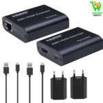 Prolongateur HDMI 4K cat5 60M 120M, Kit audio sur ethernet cat6/5e, pour PS4, apple TV, PC portable, HDTV