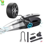 Aspirateur de voiture puissant 2 en 1 12 V avec compresseur d'air humide et sec, pompe de gonflage