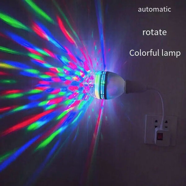 Ampoule LED à Changement de Couleur Rotatif E27, Ampoule Disco RVB à Lumière Stroboscopique Multicolore pour Fête, Club, Bar, Scène – Image 3