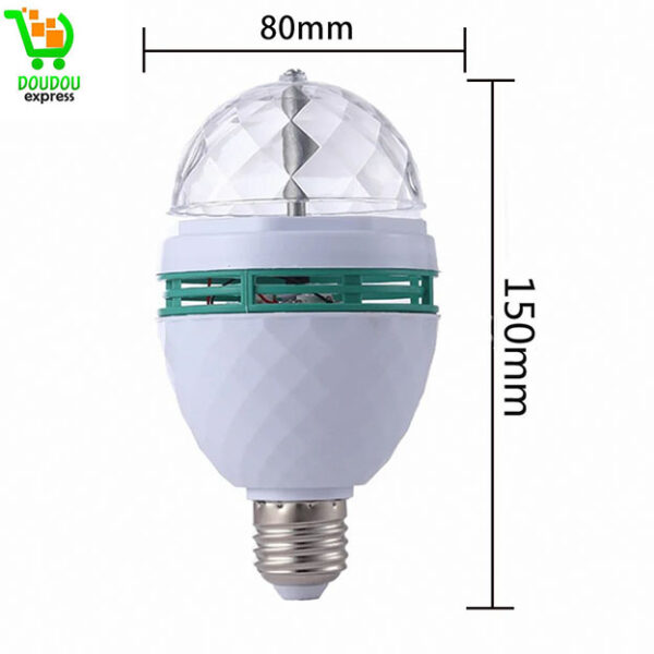 Ampoule LED à Changement de Couleur Rotatif E27, Ampoule Disco RVB à Lumière Stroboscopique Multicolore pour Fête, Club, Bar, Scène – Image 2