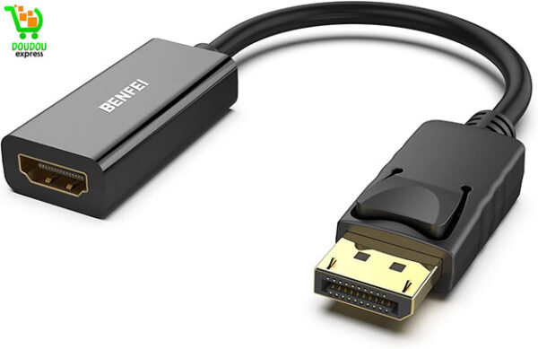 Adaptateur DisplayPort vers HDMI - Convertisseur Vidéo DP 1.2 vers HDMI 1080p - Câble DP vers HDMI pour Moniteur/Écran - Câble Passif DP à HDMI...
