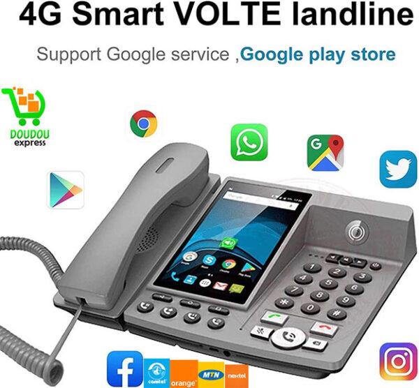 Téléphone fixe Smart LTE 4G Fixed Wireless Fixed Line Android 7.0 4G SIM Network Universal Elderly WiFi Video Téléphone mobile