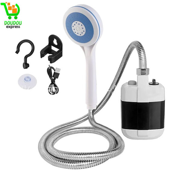 Pompe de douche de camping électrique portable à piles en ABS pour une utilisation en extérieur – Image 2