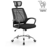 Chaise d'ordinateur ergonomique avec appui-tête et soutien lombaire