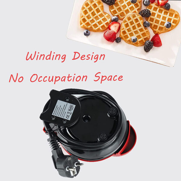 Mini gaufrier en forme de cœur multifonctionnel, grille-pain double face pour petit-déjeuner métropolitain, machine de cuisson portable – Image 4