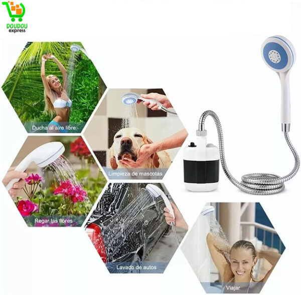 Pompe de douche de camping électrique portable à piles en ABS pour une utilisation en extérieur – Image 4