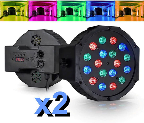 Ensemble de 8 jeux de lumière compacts et puissants + 1 portique acier robuste - idéal soirée dansante PA DJ SONO MIX LED – Image 3