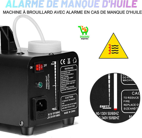 Machine à Fumée Télécommande 900W Machine à Brouillard Portable avec 8 LED Lumières Contrôlables en Couleur pour Halloween Noël Mariages Étapes Fêtes DJ et Spectacles – Image 3