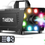 Machine à Fumée Télécommande 900W Machine à Brouillard Portable avec 8 LED Lumières Contrôlables en Couleur pour Halloween Noël Mariages Étapes Fêtes DJ et Spectacles