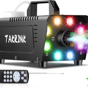 Machine à Fumée Télécommande 900W Machine à Brouillard Portable avec 8 LED Lumières Contrôlables en Couleur pour Halloween Noël Mariages Étapes Fêtes DJ et Spectacles